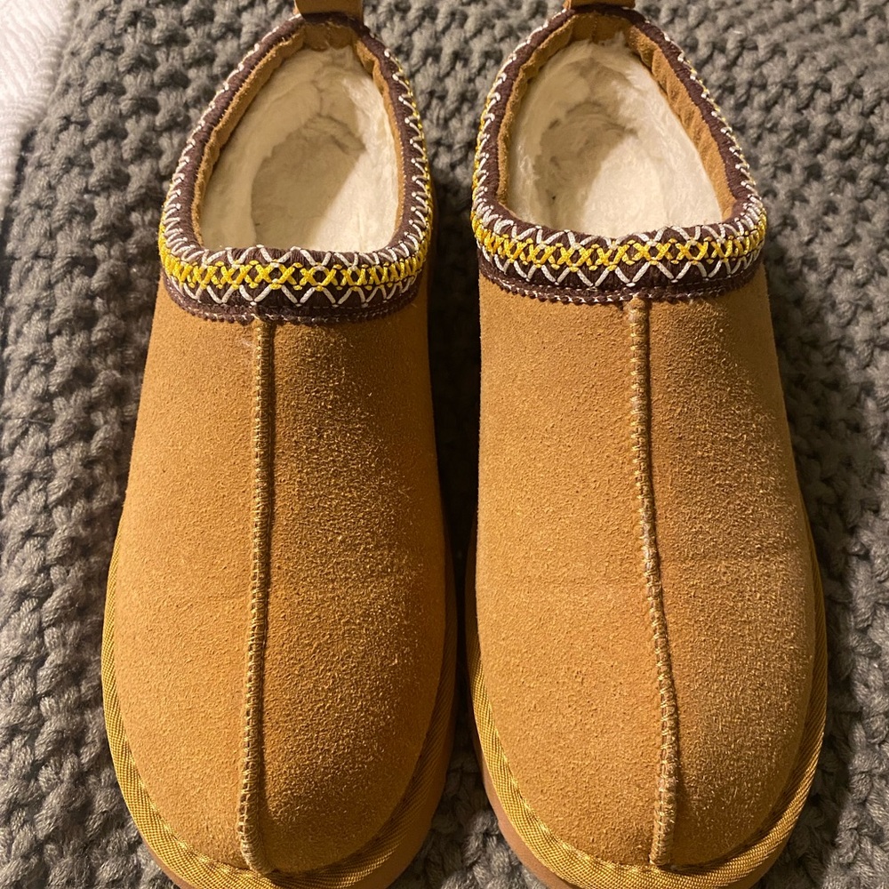 Cozy Tan Suede Slippers